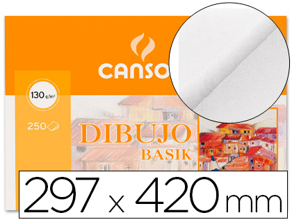 Papel dibujo Canson Basik A3 130g/m² sin recuadro